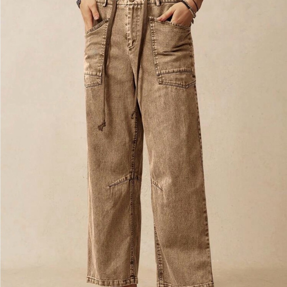 Free People Brown Wide Leg Jeans